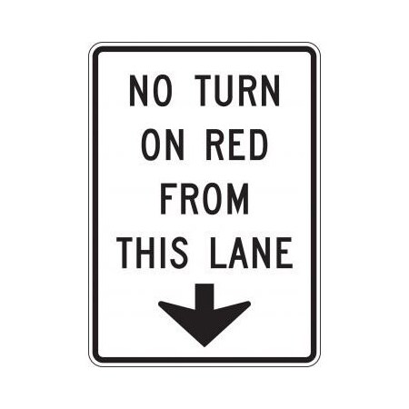 INTERSECTION SIGN NO TURN ON RED FRR487HP